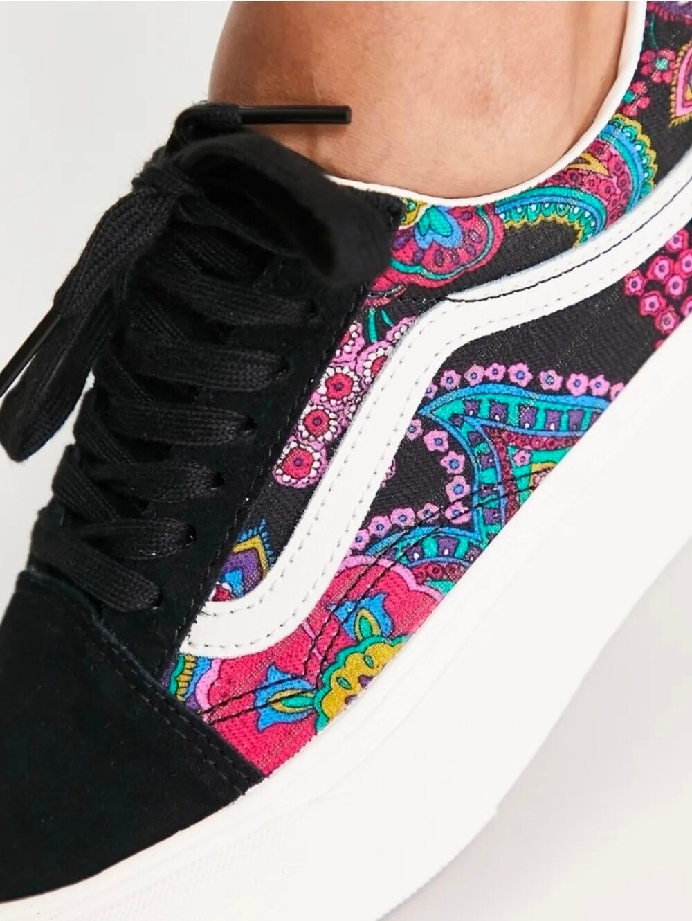 Vans OId Skool Stackform Paisley Floral Sneakers Womens Platform US Size 7.5 - Picture 2 of 16